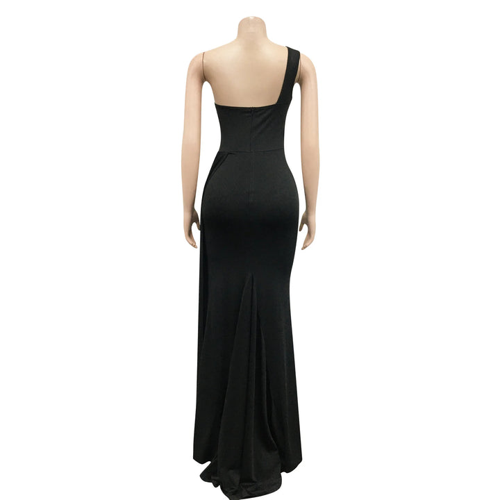 "Sexy One-Shoulder Sleeveless Maxi Evening Dress"