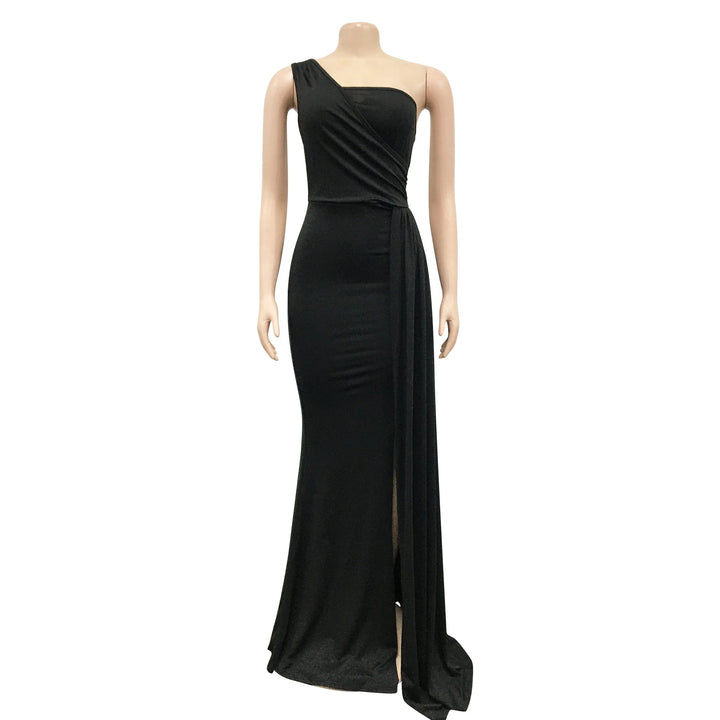 "Sexy One-Shoulder Sleeveless Maxi Evening Dress"